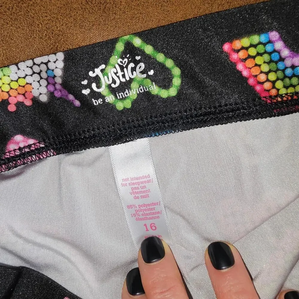 Justice Unicorn & Rainbow Leggings - Size 16